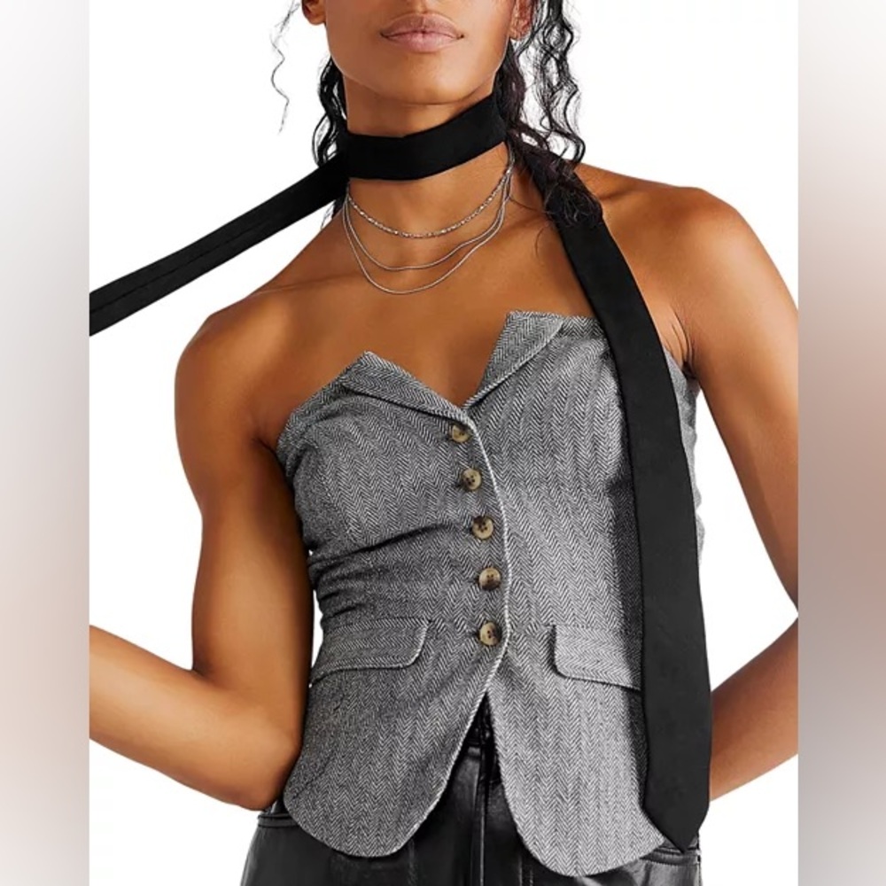 70’s Inspired Free People Jamie Herringbone Tube - STATEMENT PIECE l Medium NWT